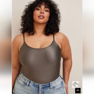 Torrid Shiny Nylon Scoop Neck Cami Bodysuit Size 3